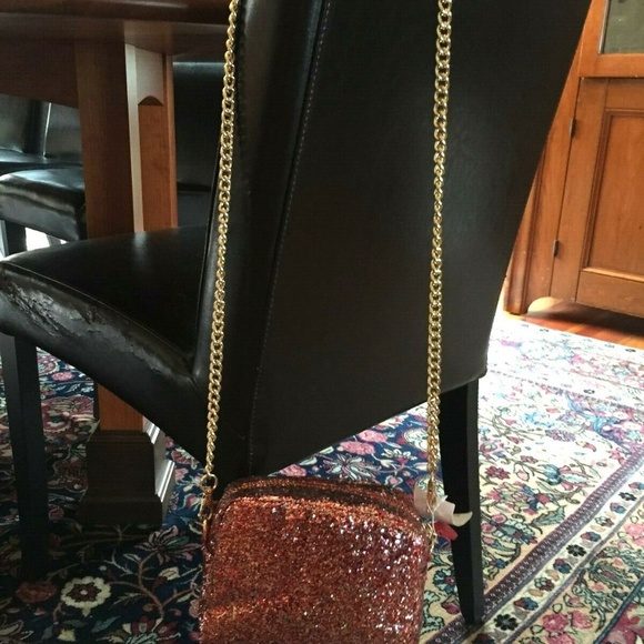 Design Lab Red and Gold Glitter Shoulder Bag - Picture 4 of 5